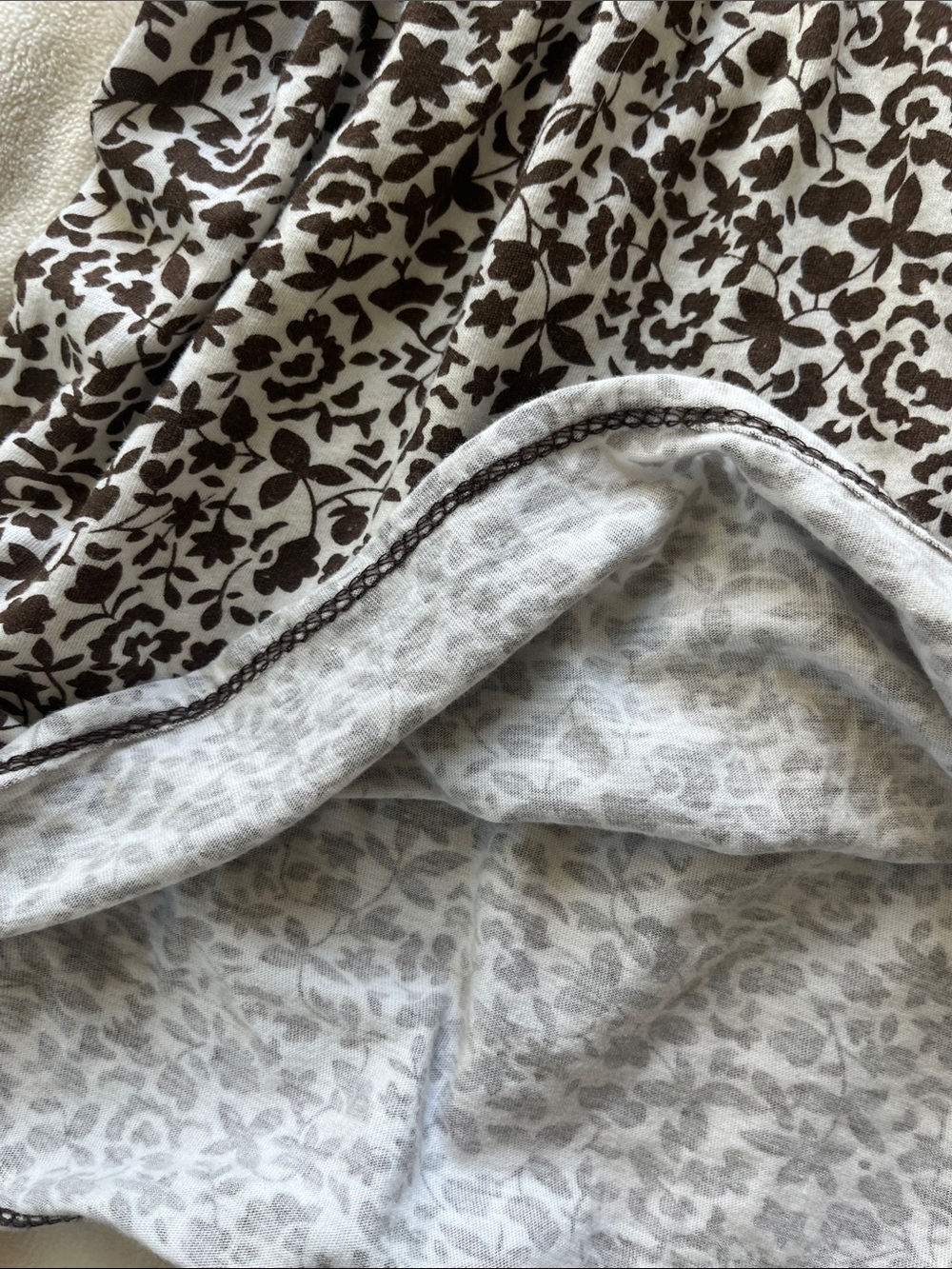 2004 Y2K Urban Behavior Brown and White Floral Camisole Chemise - Picture 8 of 13